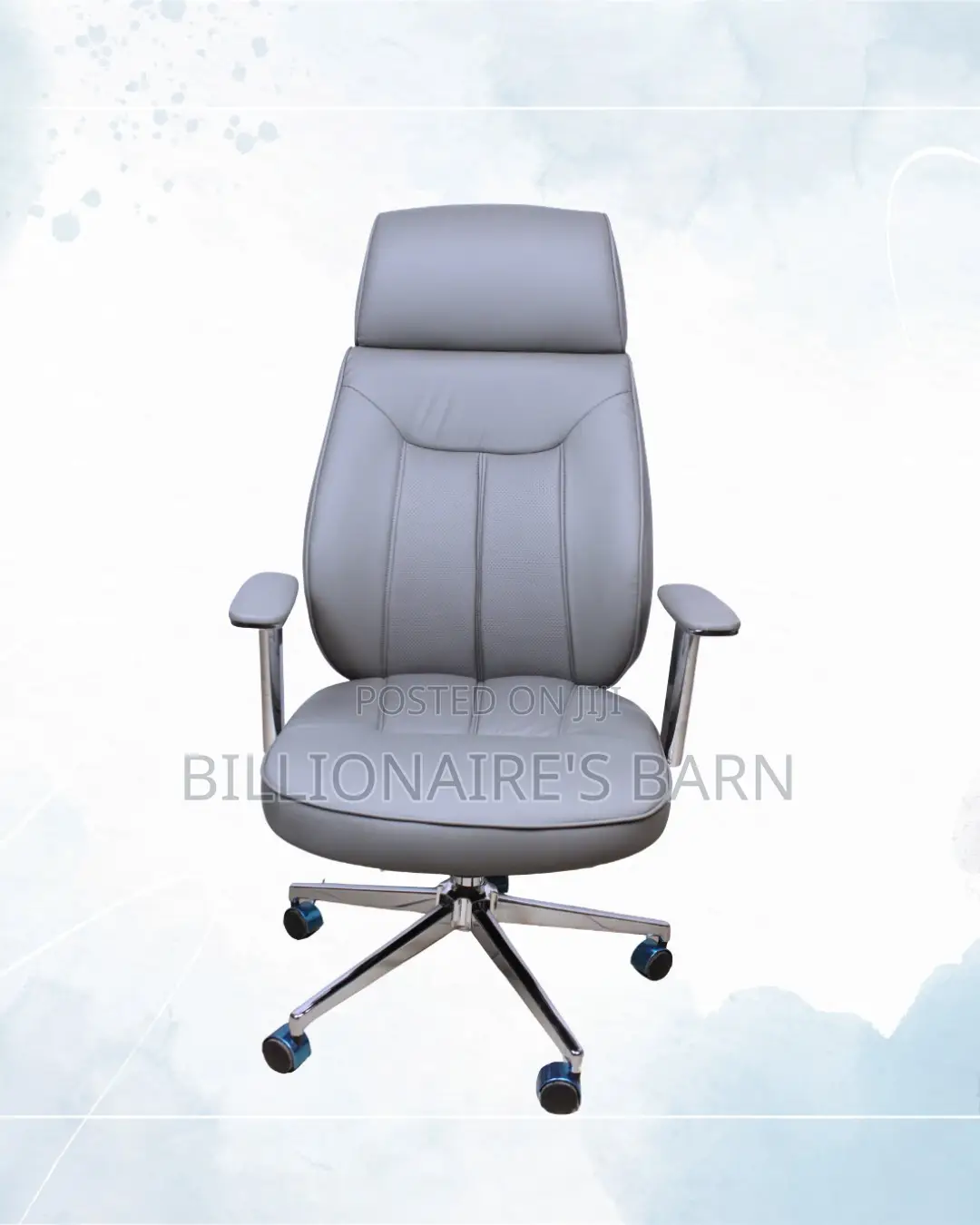 Grey Executive Office Chair | Rolling Comfort for Busy Workdays |