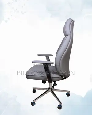 Grey Executive Office Chair | Rolling Comfort for Busy Workdays |