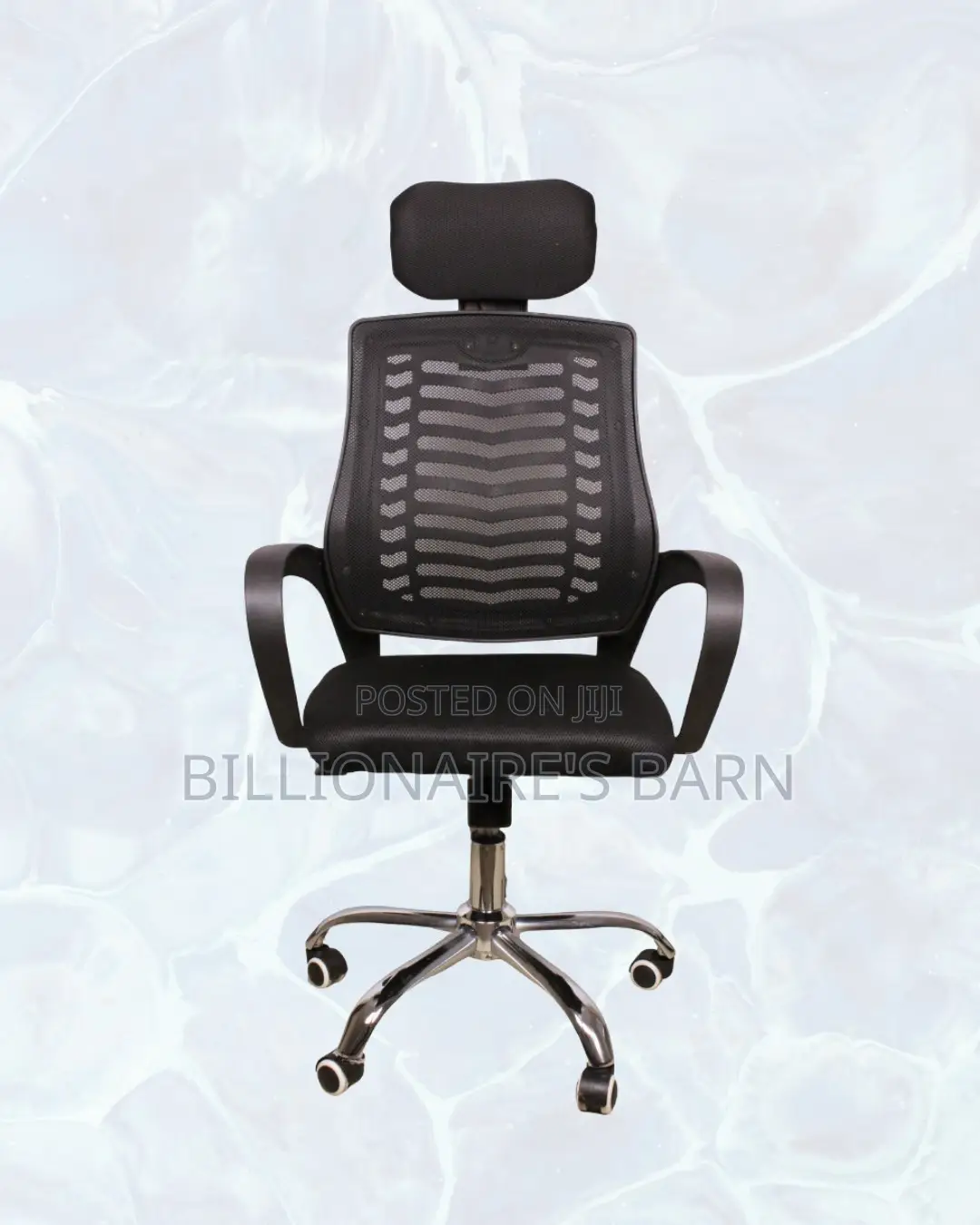 Black Secretarial Mesh Chair |Posture-Friendly Build for Productivity