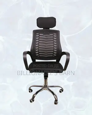 Black Secretarial Mesh Chair |Posture-Friendly Build for Productivity