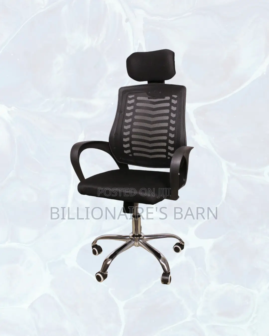 Black Secretarial Mesh Chair |Posture-Friendly Build for Productivity