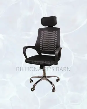 Black Secretarial Mesh Chair |Posture-Friendly Build for Productivity