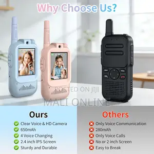 Kids Video Walkie Talkies With Camera Rechargeable Toy Radios 2 Pack