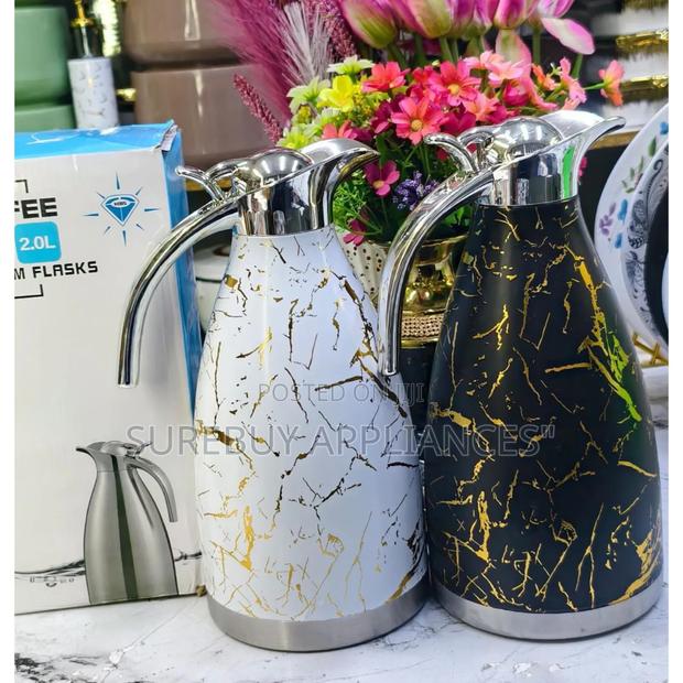 Peacock Marble Thermal Flask – Stylish Hot Cold Keeper - main view