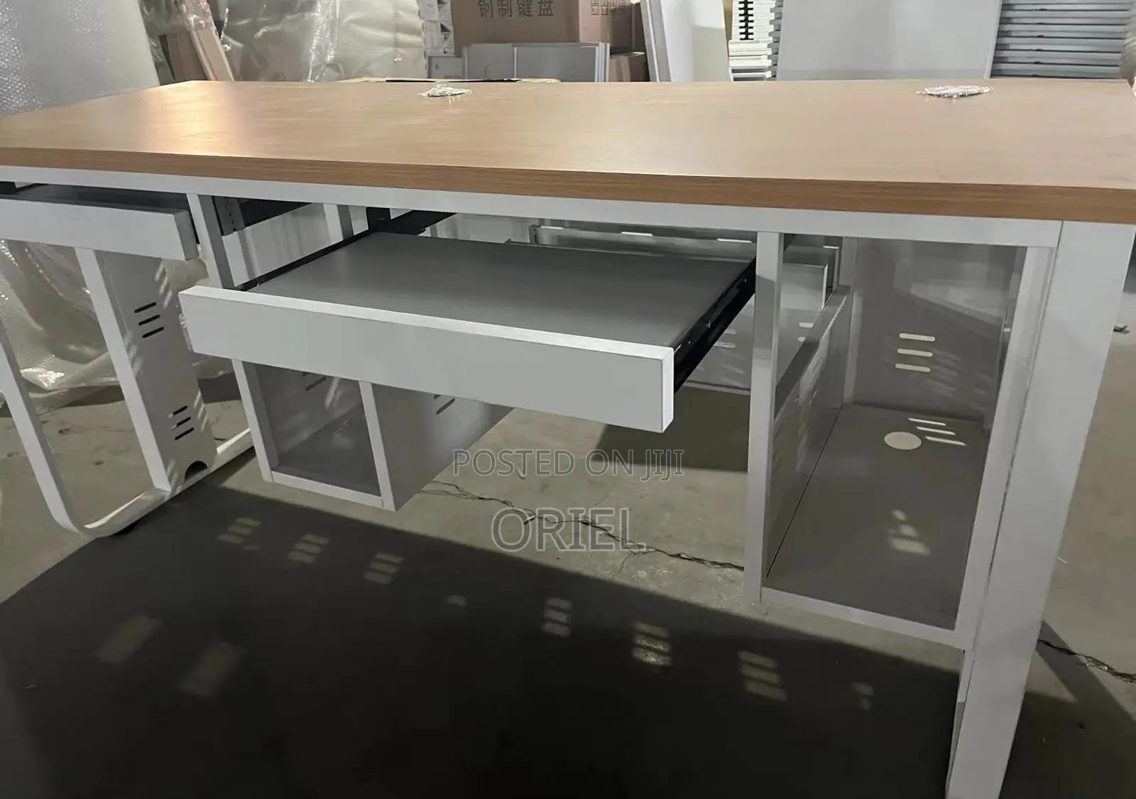 Office Desks; Compact Home Office Desk With Metal and Wood