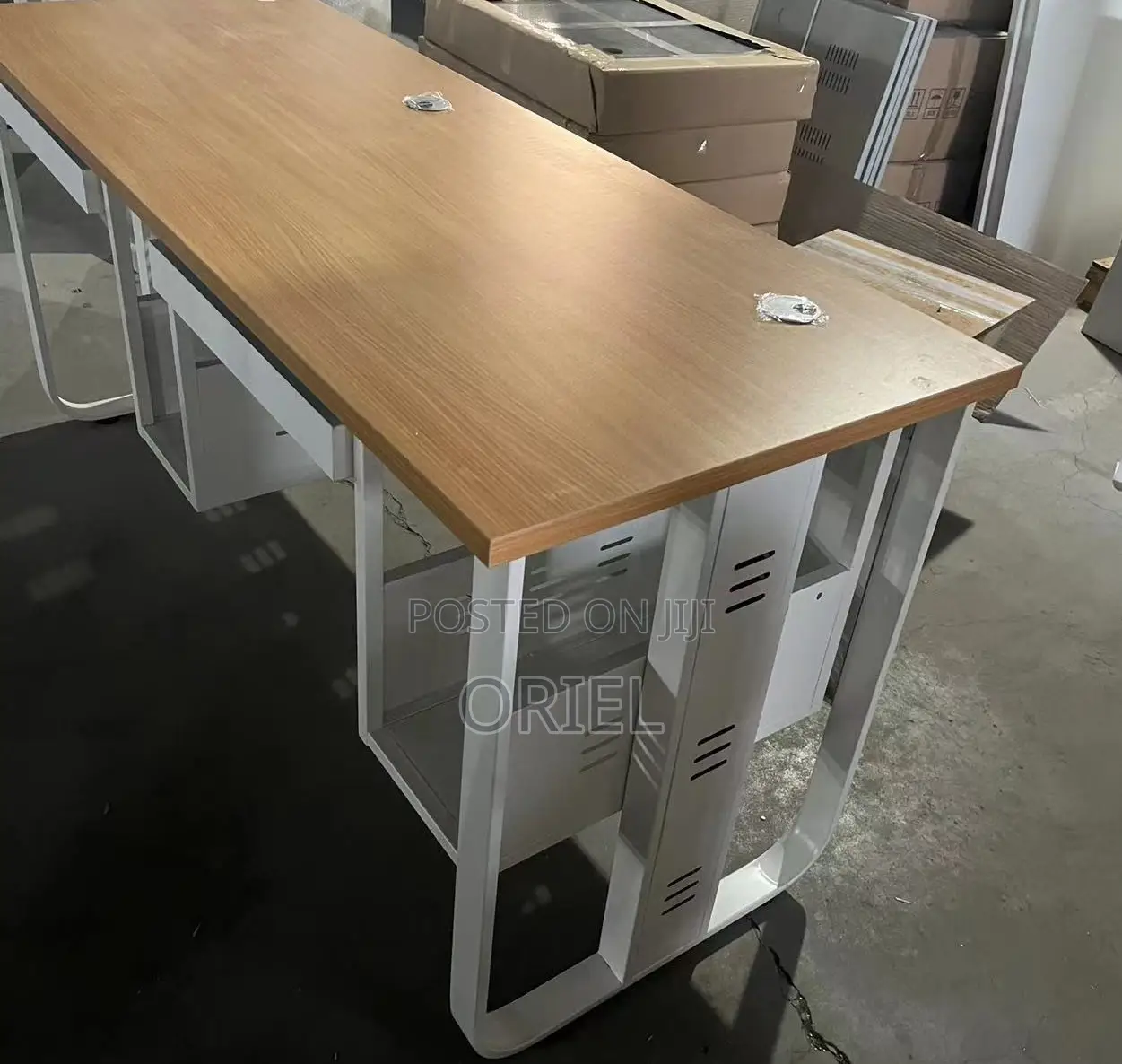 Office Desks; Compact Home Office Desk With Metal and Wood