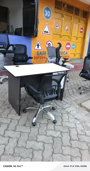 1.2 Mtrs Top White Office Desk Plus Secretarial Office Chair