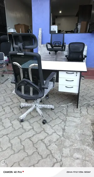 1.2 Mtrs Top White Office/Study Desk Plus High Back Office Chair