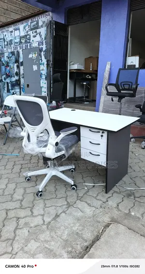 1.2 Mtrs Office/Study Desk Plus Midback Ergonomic Office Chair
