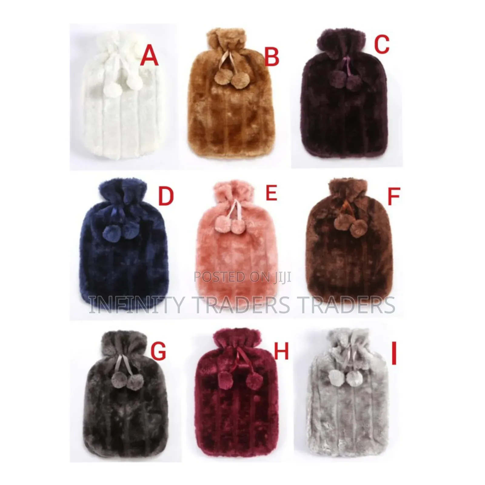 *Hot Water Bottles With Faux Fleece Cover.Capacity 2 Liters.