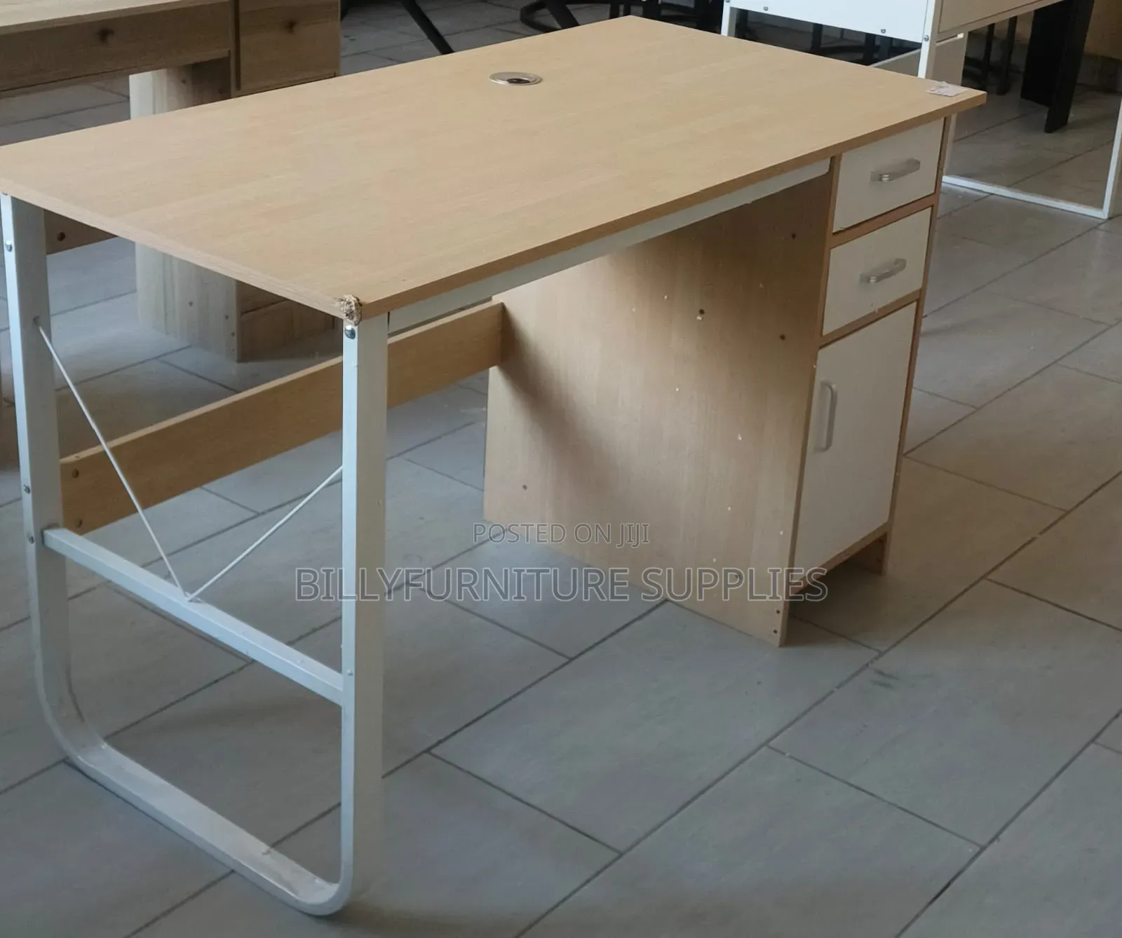 Study Desk With Metallic Frame