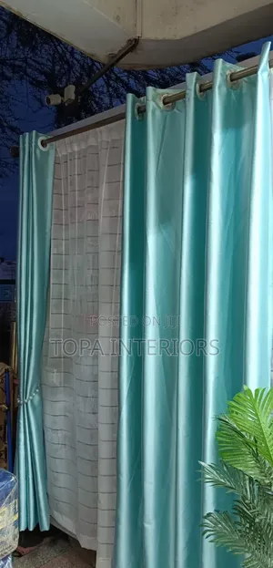 Turquoise Green Heavy Blackout Curtains for House Decoration
