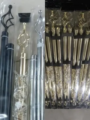 2m Single Imported Chrome Pipe Design Adjustable Curtain Rods