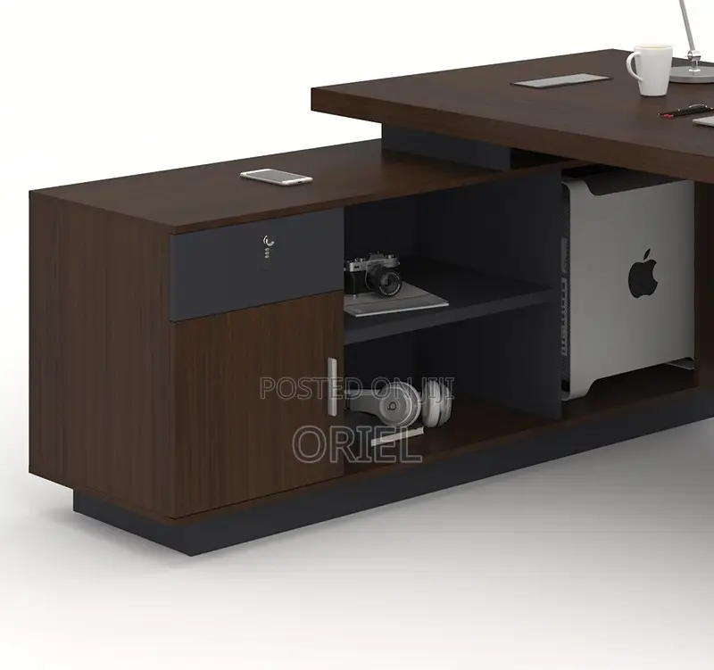Office Desk : 1.6m Luxury L-Shaped Manager Desk