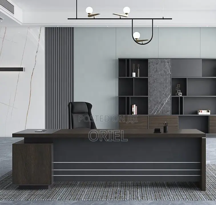 Office Desk : 1.6m Luxury L-Shaped Manager Desk