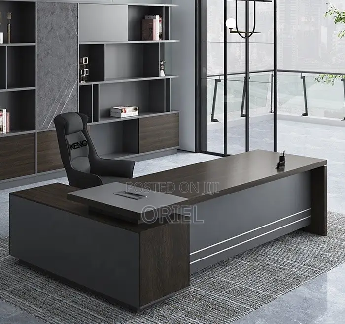 Office Desk : 1.6m Luxury L-Shaped Manager Desk