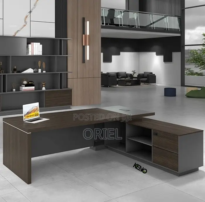 Office Desk : 1.6m Luxury L-Shaped Manager Desk