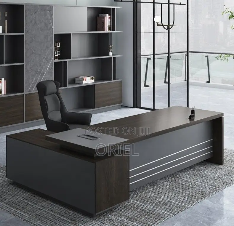 Office Desk : 1.6m Luxury L-Shaped Manager Desk