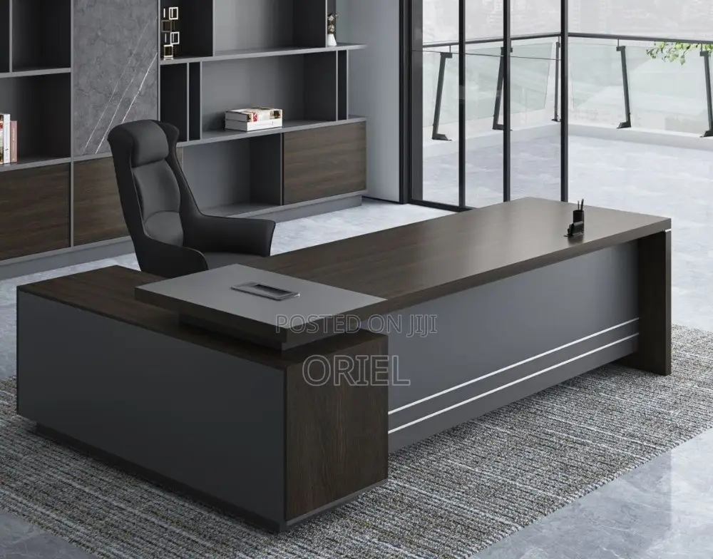 Office Desk : 1.6m Luxury L-Shaped Manager Desk