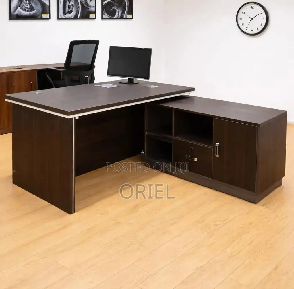 Office Desk : 1.6m Luxury L-Shaped Manager Desk