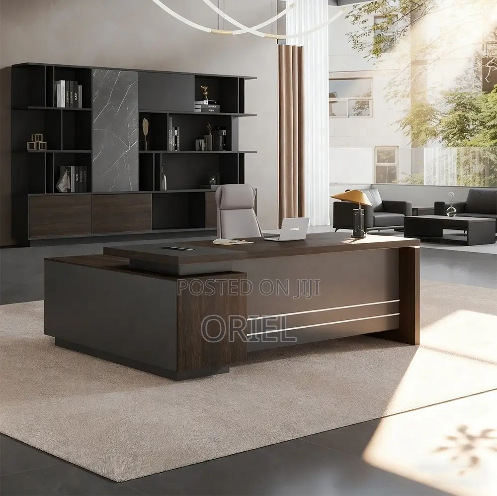 Office Desk : 1.6m Luxury L-Shaped Manager Desk