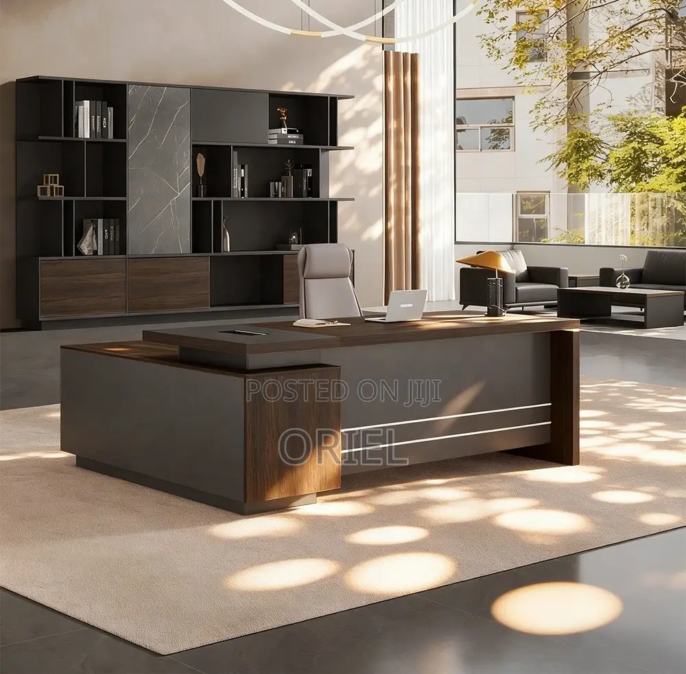 Office Desk : 1.6m Luxury L-Shaped Manager Desk
