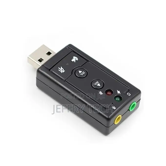 Sound Card Adapter Usb Card to 3.5mm Headphone Jack - Black