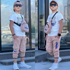 Boys Beige/White 4 Pc Set 4-16 Yrs