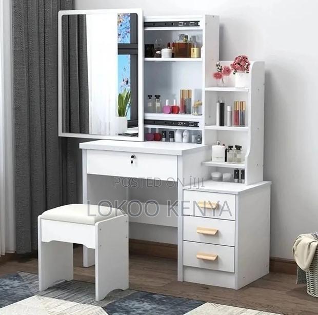 Dressing Table; Wooden Make Up Dressing Table With a Sliding Mirror - thumbnail 2
