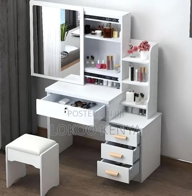 Dressing Table; Wooden Make Up Dressing Table With a Sliding Mirror - thumbnail 3
