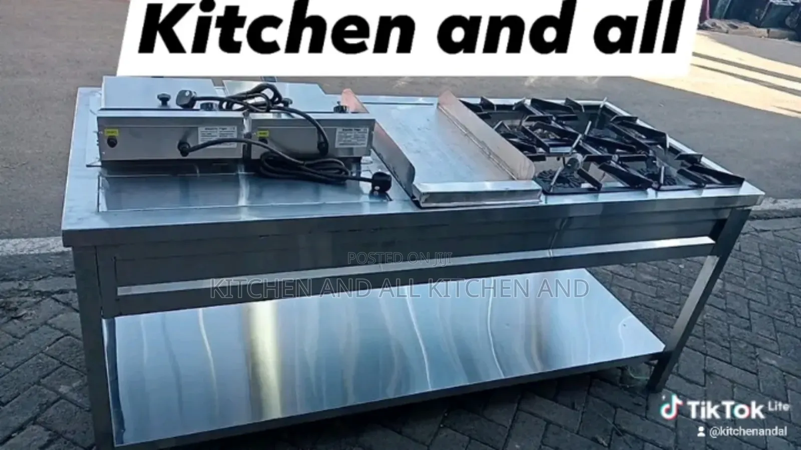 Commercial Stainless Four Four Burner Combined