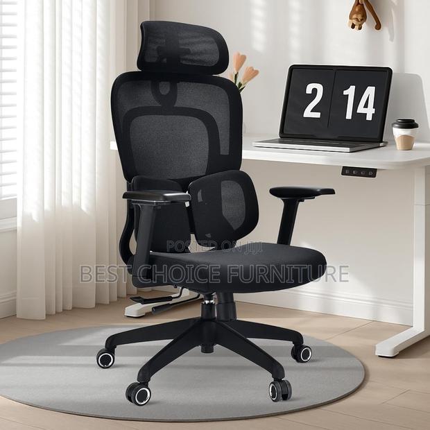 Office Chairs; Adjustable Executive Mesh Chair With Lumbar Support - main view