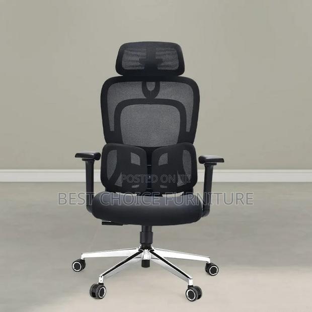 Office Chairs; Adjustable Executive Mesh Chair With Lumbar Support - thumbnail 4
