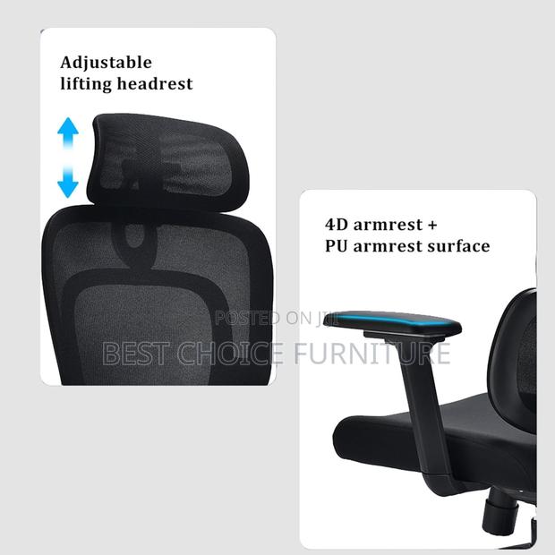 Office Chairs; Adjustable Executive Mesh Chair With Lumbar Support - thumbnail 7