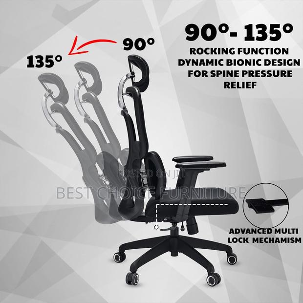 Office Chairs; Adjustable Executive Mesh Chair With Lumbar Support - thumbnail 9