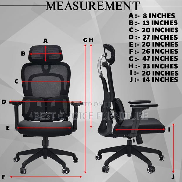 Office Chairs; Adjustable Executive Mesh Chair With Lumbar Support - thumbnail 11