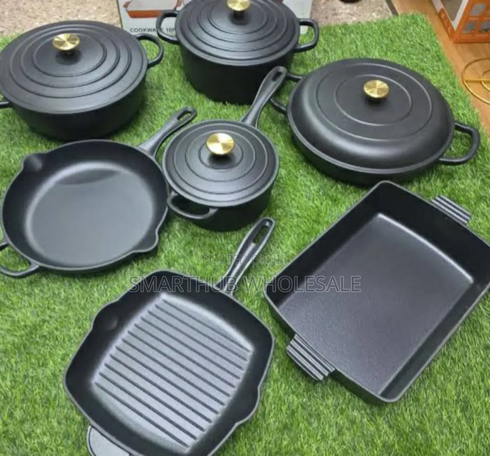 11pc Enamel Cast Iron Cookware Set – Heavy Duty