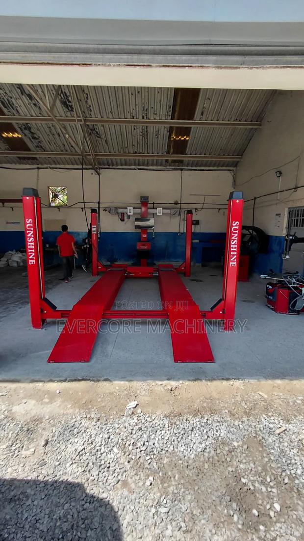 Four Post Car Lifter Machine With 3d Wheel Alignment Systems. - thumbnail 4