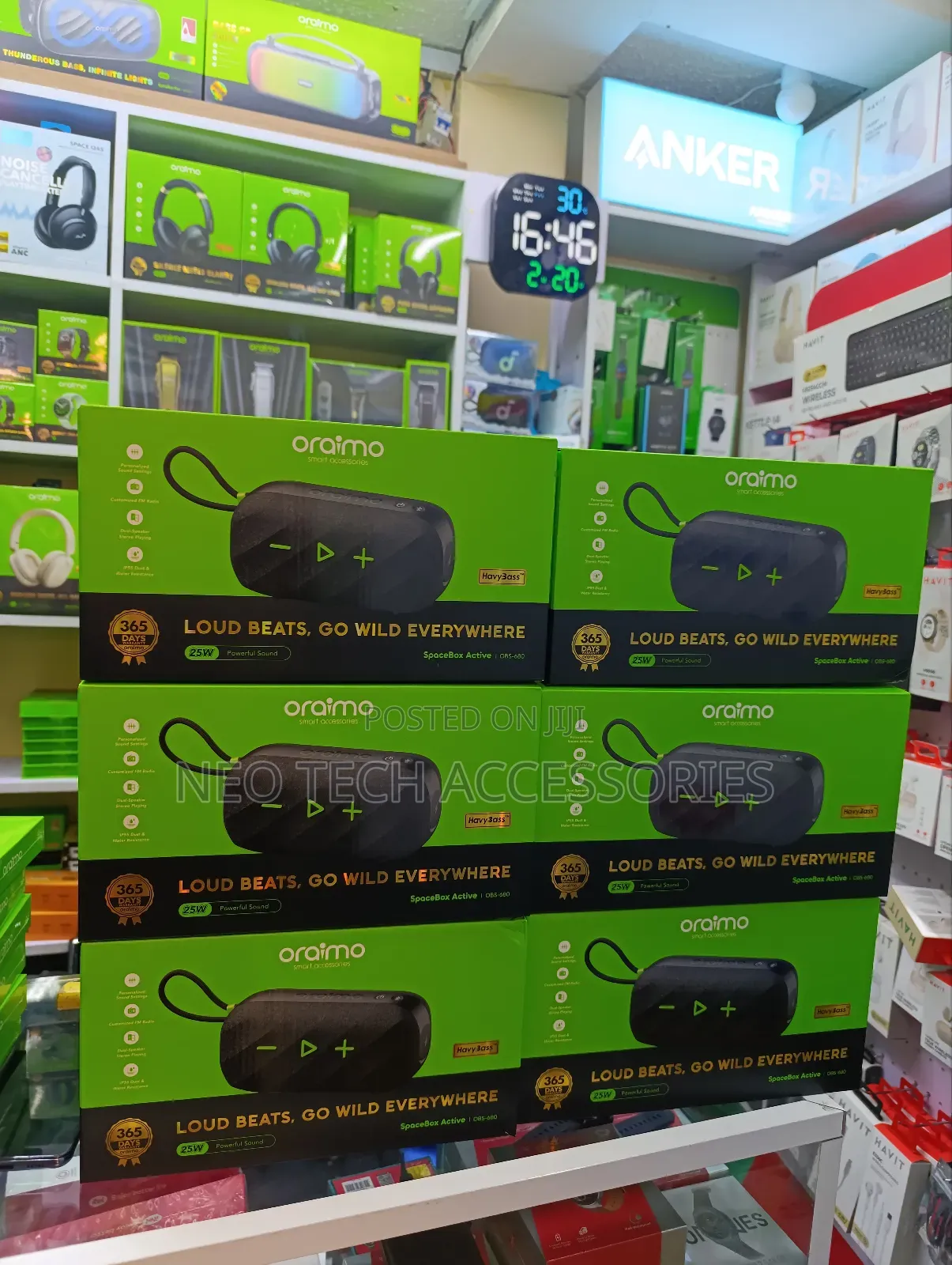 Oraimo Spacebox Active 25w Portable Bluetooth Speaker With Fm Radio