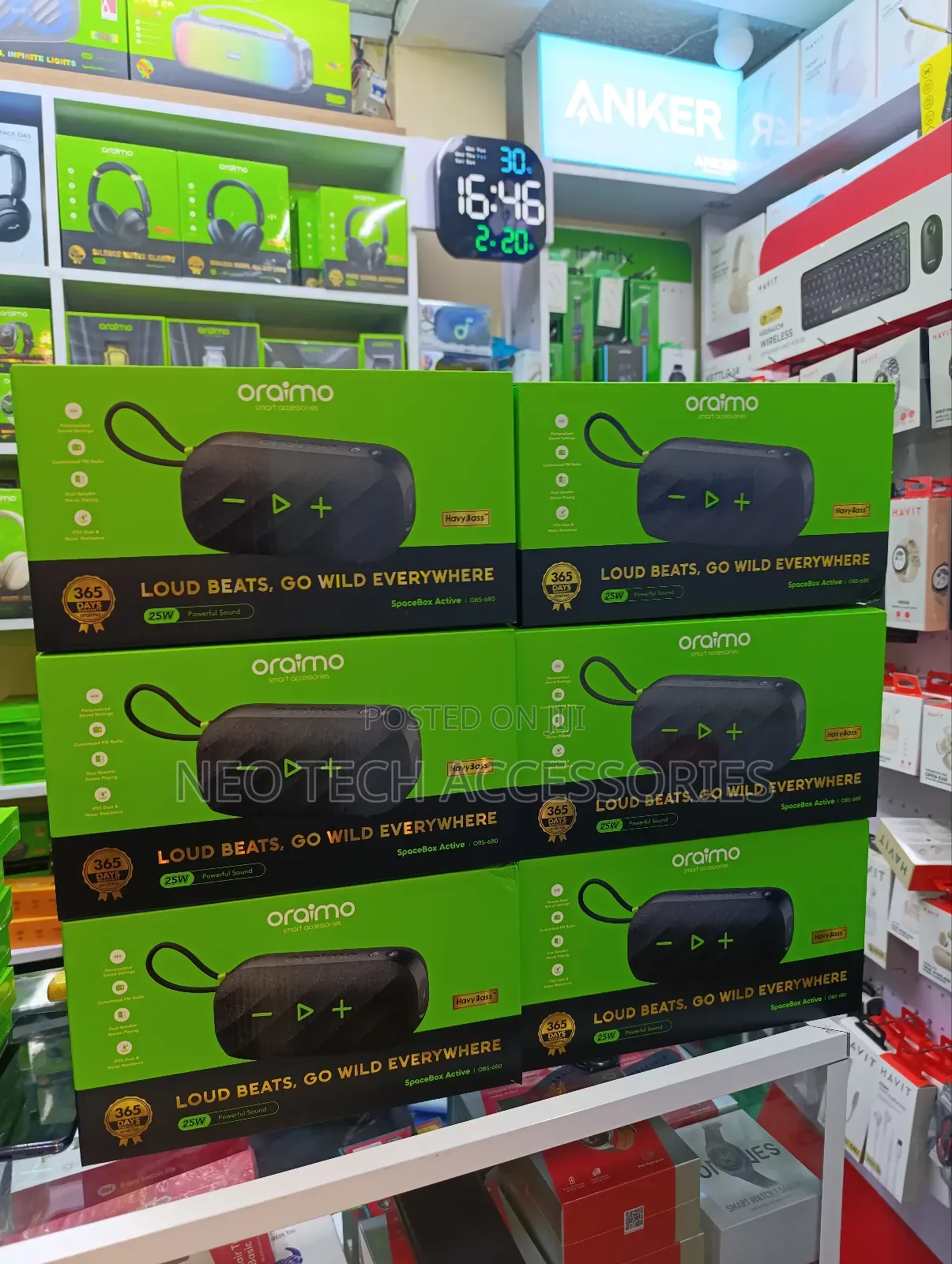 Oraimo Spacebox Active 25w Portable Bluetooth Speaker With Fm Radio