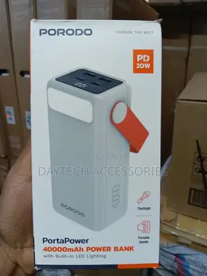 Porodo Portapower 40000mah Power Bank With Built-in Led Lighting