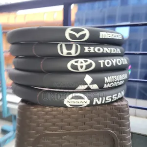 Branded Leather Steering Wheel Cover