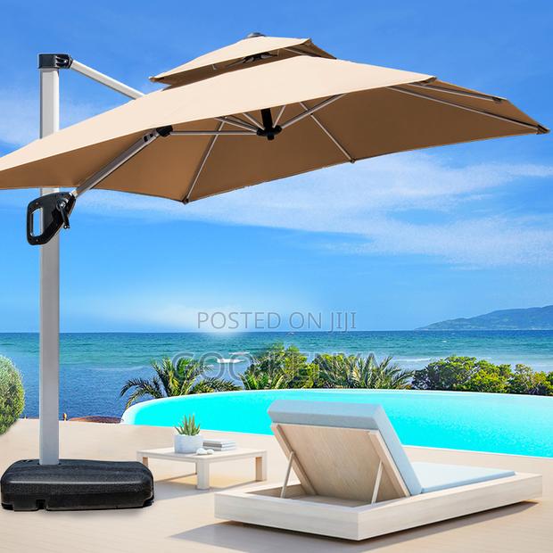 Home Garden Umbrella; Outdoor Solar Market Umbrella For Backyard Patio