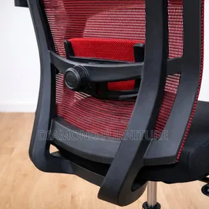 Ergonomic Red Mesh Office Chair With Adjustable Arms Lumbar Support