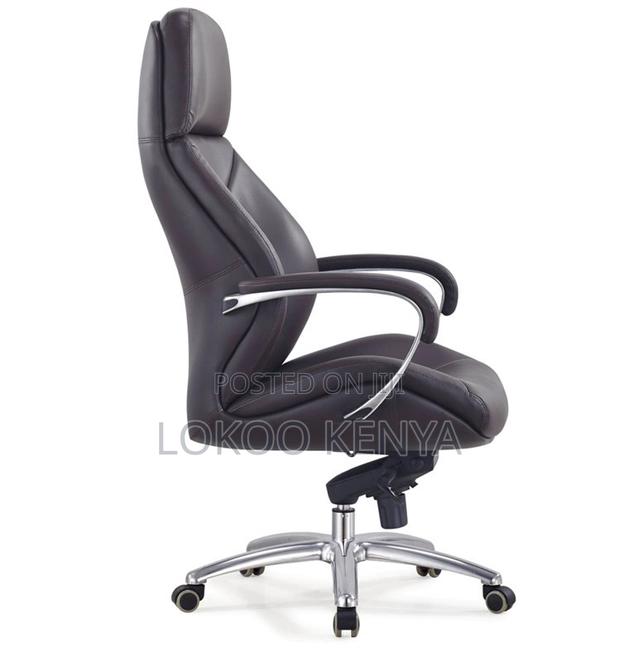 Office Chair; Leather High Back Ceo's Office Work Chair - thumbnail 3