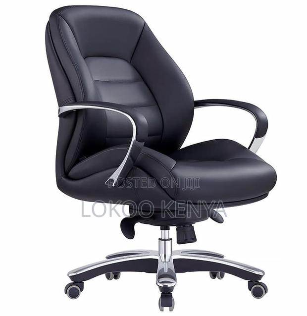 Office Chair; Leather High Back Ceo's Office Work Chair - thumbnail 5