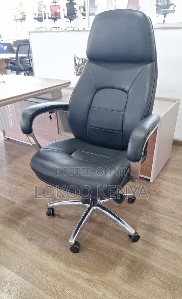 Office Chair; Leather High Back Ceo's Office Work Chair - thumbnail 13