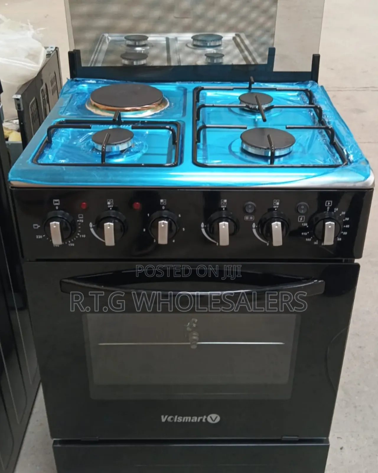 Volsmart 3 Gas + 1 Electric Cooker – 50×55 Black