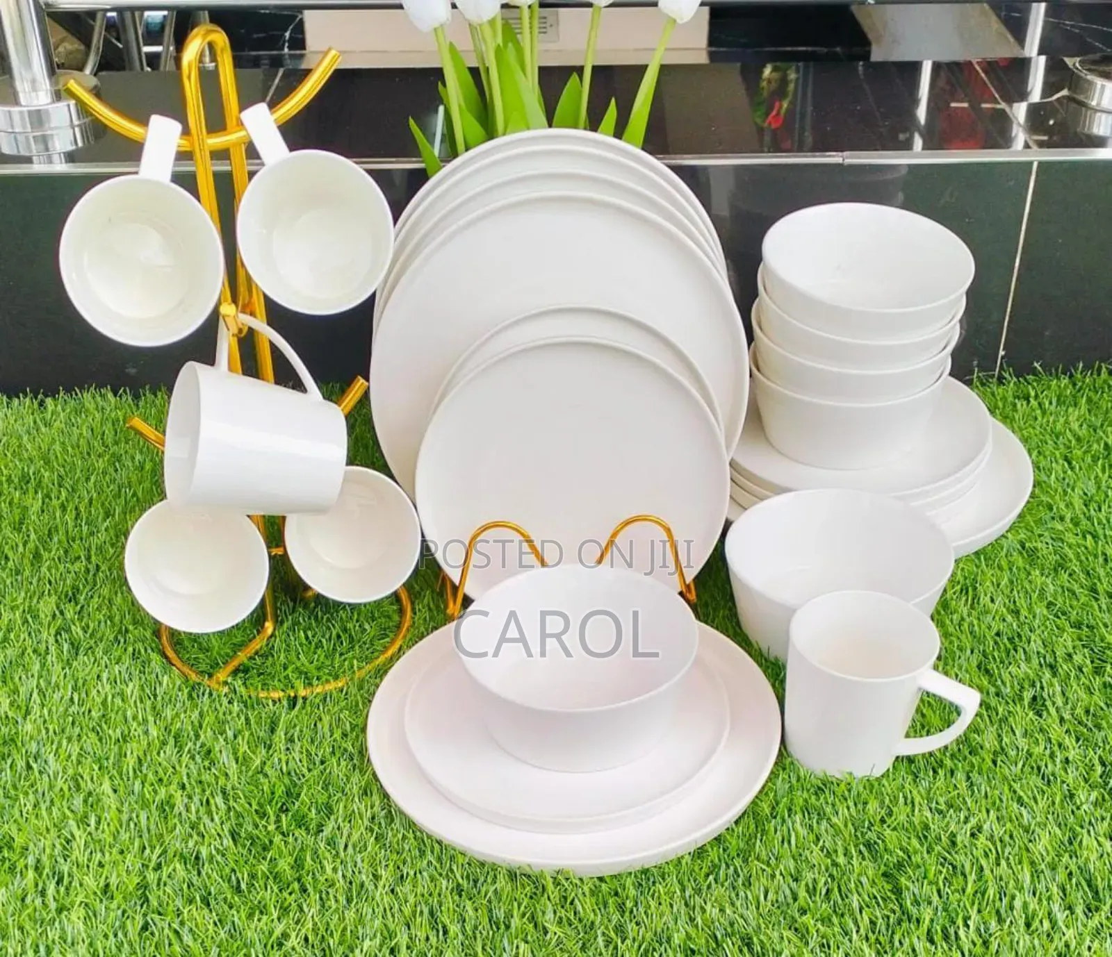 Hot Cake White Plain Dinner Set in Stock