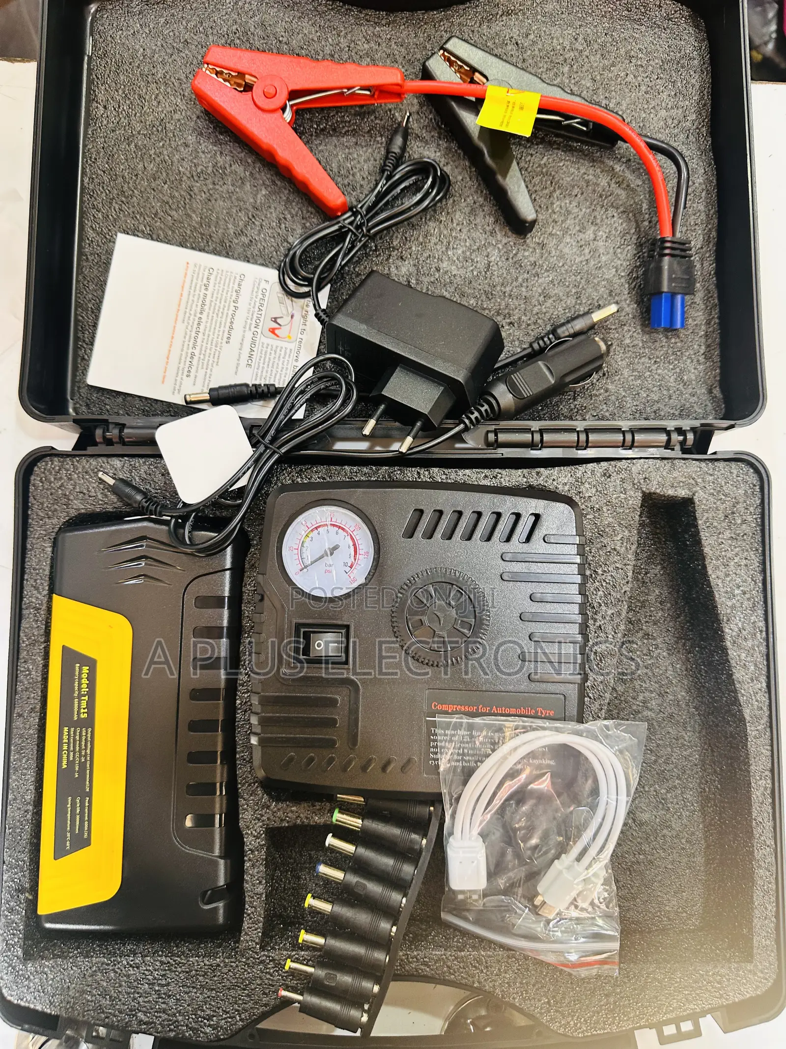 Tm15 Jumpstarter With Compressor for Tyre Inflation – Fast Air Pump